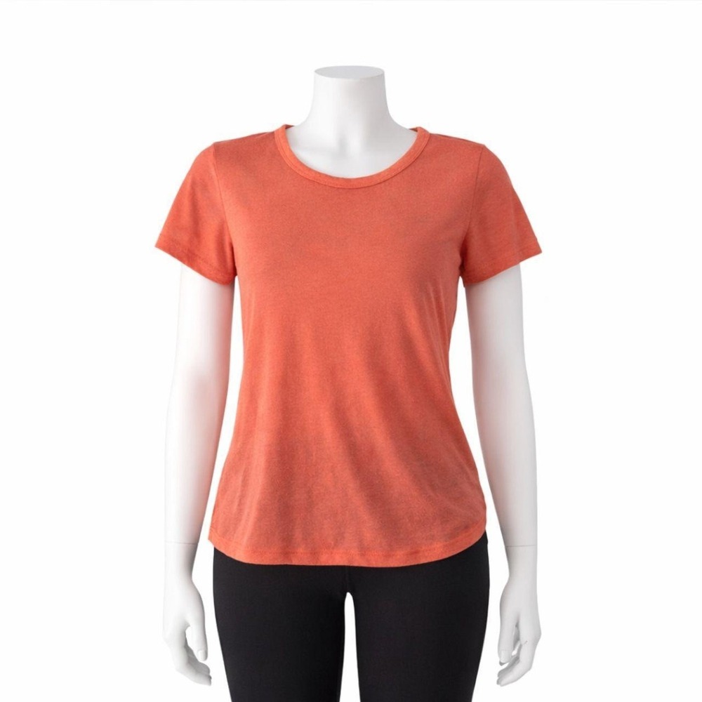 Athleta Essential Tee Coral Orange Medium Short Sleeve Athleisure Casual Active